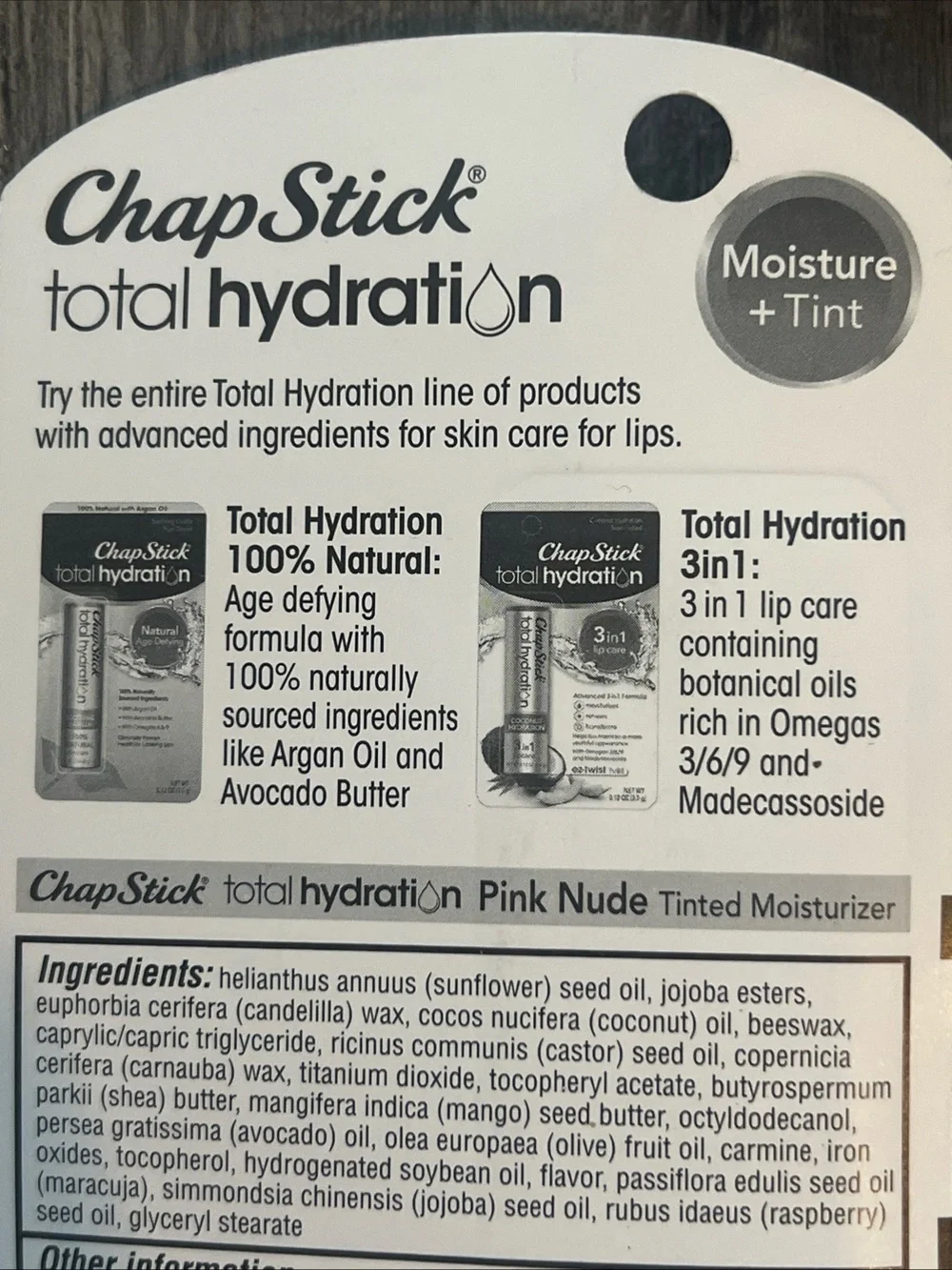 Chapstick Total Hydration Moisture + Tint Lip Balm - Pink Nude